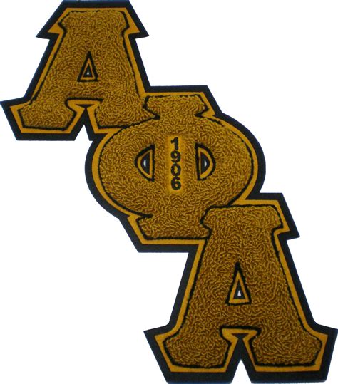 Alpha Phi Alpha Diagonal Connected Chenille Sew-On Patch [Old Gold - 10 ...