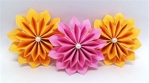 DIY Paper Flowers easy making tutorial (Origami Flower) - Paper Crafts ...