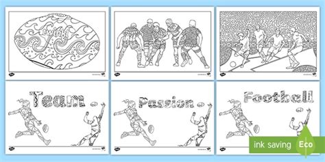 Footy Colours Day Mindfulness Colouring Pages