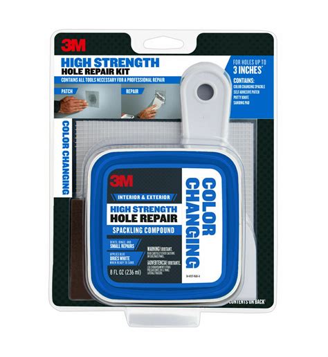 3M High Strength Hole Repair Kit, Color Changing Spackling Compound ...