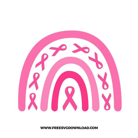 Breast Cancer rainbow SVG & PNG free cut files | Free SVG Download