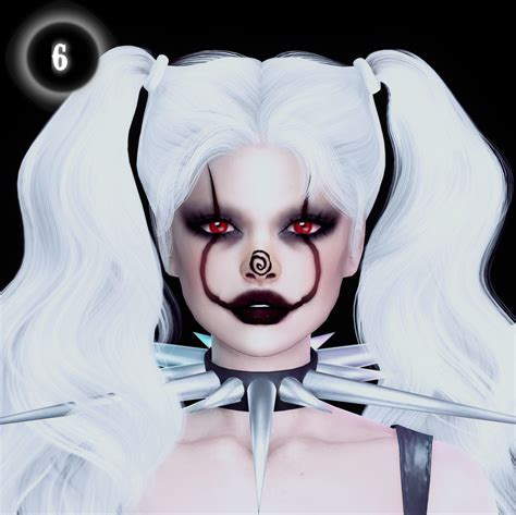 Missatan Clown Makeup, White Face, Sims 4