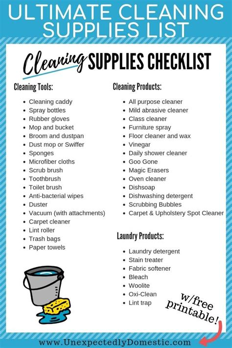 the ultimate cleaning checklist for all types of items that you can use ...