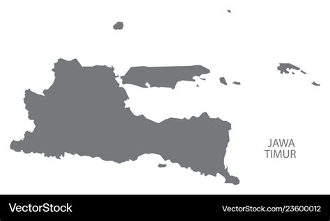 Jawa timur indonesia map grey Royalty Free Vector Image