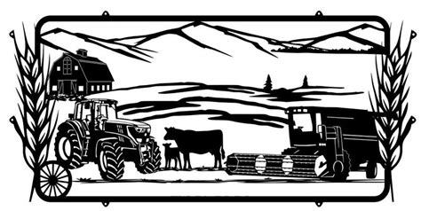 Farm Sign Tractor Combine Barn Yard Cows Ranch - Etsy