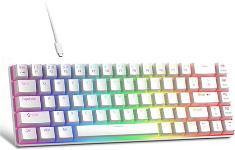 60 Keyboard Wireless Mechanical Keyboard White Pudding Keycaps Gaming ...