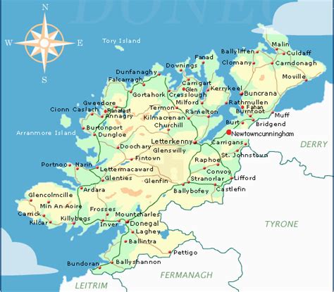 Map Of Donegal County Ireland | secretmuseum