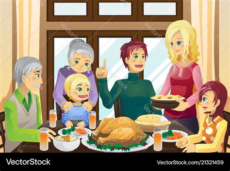 Thanksgiving family dinner Royalty Free Vector Image