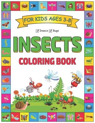 Coloring Book: Insects Coloring Book for Kids Ages 3-8: Kids Coloring ...