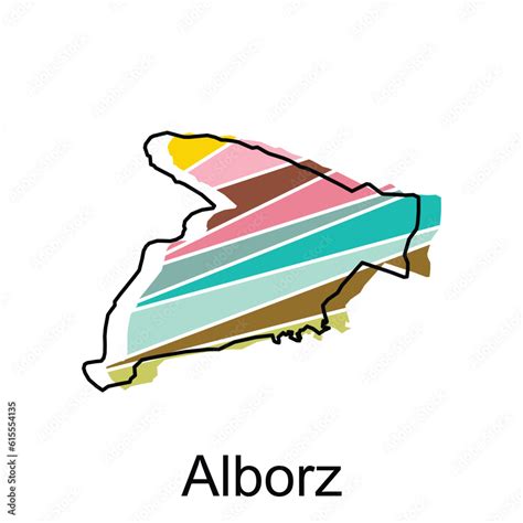 Vector file map of Alborz, Iran regions map illustration design ...