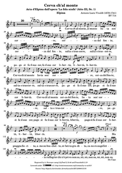 La fida ninfa, RV 714 (Vivaldi, Antonio) - IMSLP: Free Sheet Music PDF ...