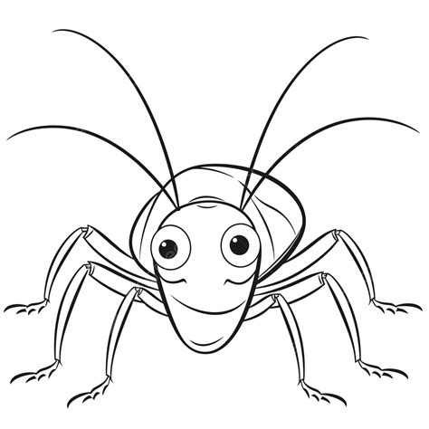 Cartoon Baby Cockroach Coloring Page Outline Sketch Drawing Vector ...