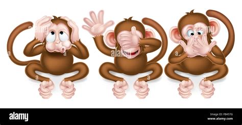 The three wise monkeys, hear no evil, see no evil, speak no evil Stock ...