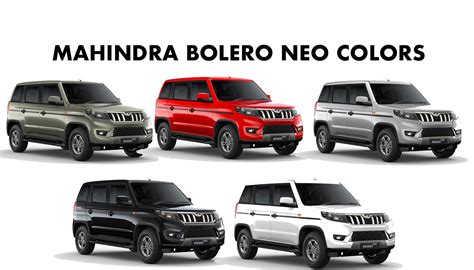 2021 Mahindra Bolero Neo Colors: Red, White, Black, Beige, Silver ...