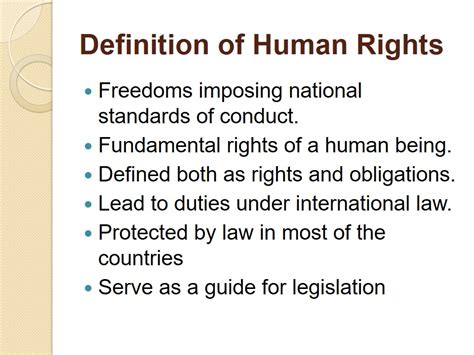 Definition of Human Rights - 693 Words | Presentation Example