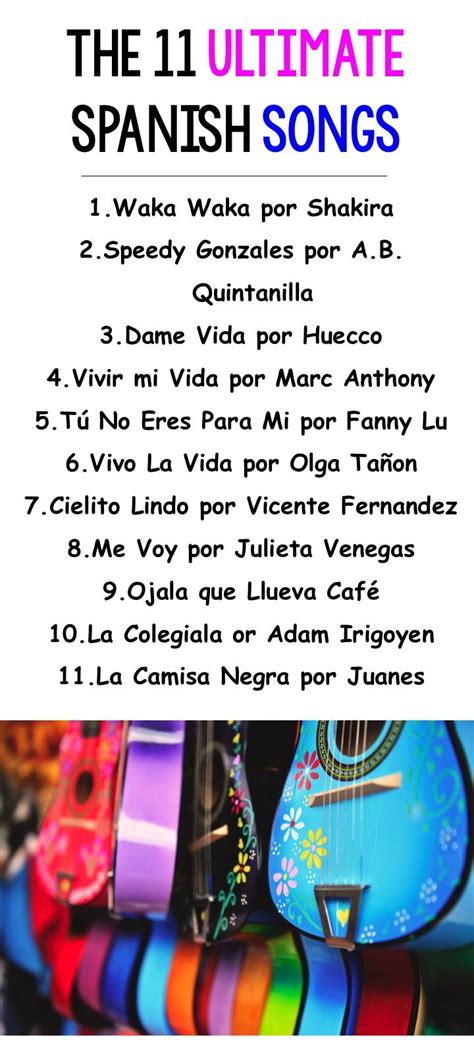 Spanish Songs specifically for Spanish 1/2 Perfect for Spanish Class ...