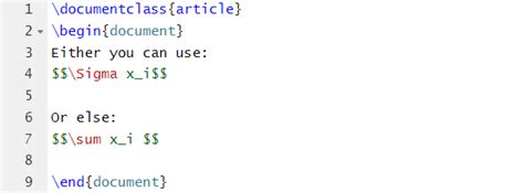 How to Create and use summation symbol in LaTeX