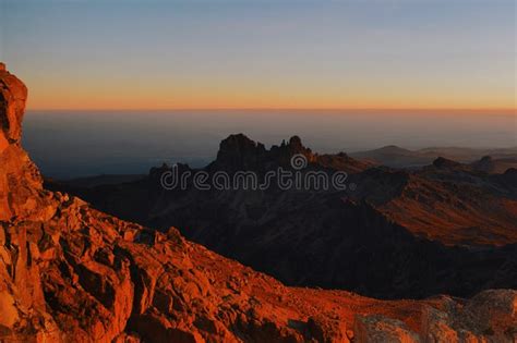 Sunrise at Mount Kenya stock photo. Image of park, golden - 125056720