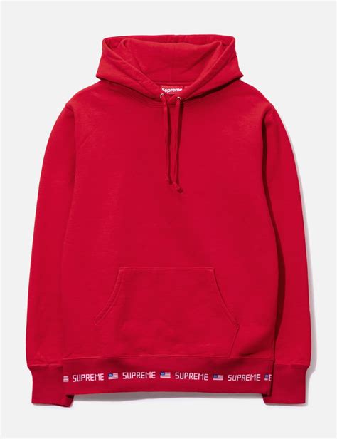 Supreme - Supreme Trimmed Logo Hoodie | HBX - Globally Curated Fashion ...