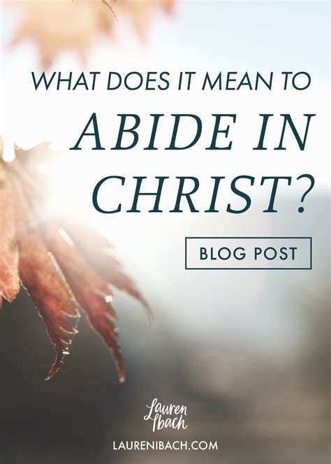 What Does It Mean to Abide in Christ? • Lauren Ibach