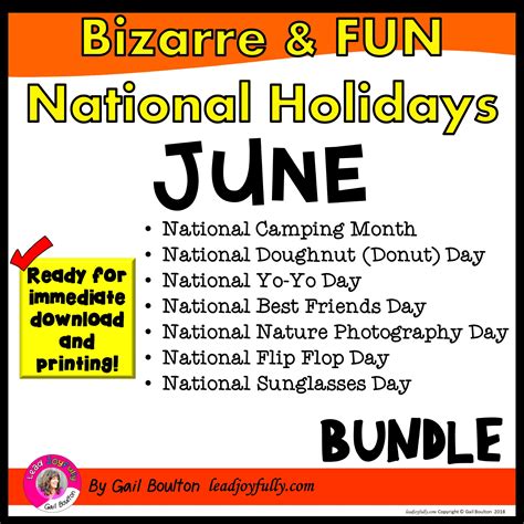 Bizarre and FUN National Holidays to Celebrate your Staff (JUNE BUNDLE ...