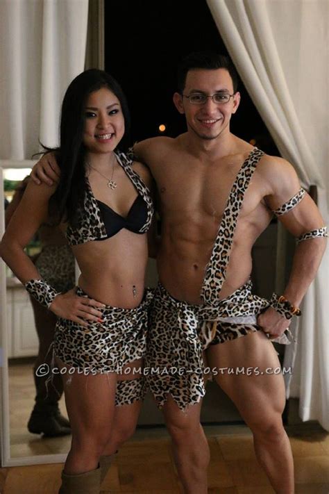 Bodybuilder Tarzan and Jane Couple Costume