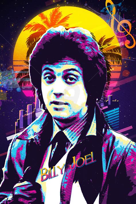 Art No34 Billy Joel Retro, Digital Arts by Joseph Long | Artmajeur