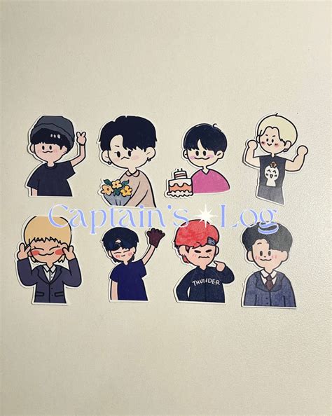 ATEEZ Member Stickers KPOP Birthday Decal Atiny Draw My - Etsy