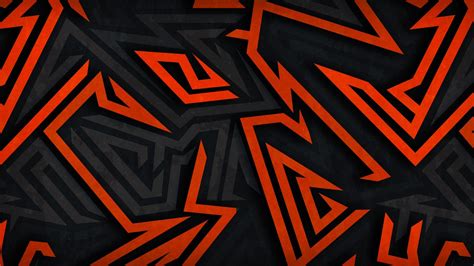 Orange Black Digital Art Shapes Pattern Abstract HD Abstract Wallpapers ...