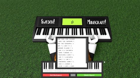 How to play Sweden/Minecraft song on piano! (Roblox) - YouTube