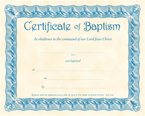 Baptism Certificate Printable Free