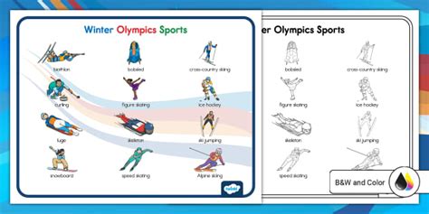 List of Winter Olympics Sports | Poster Resource | Twinkl