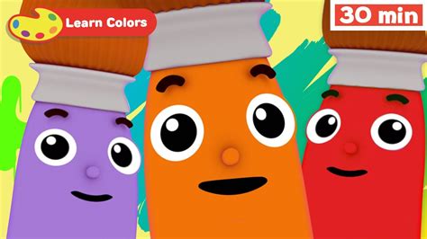 Learn Colors for Children w Petey Paintbrush | Toddler Learning Video ...