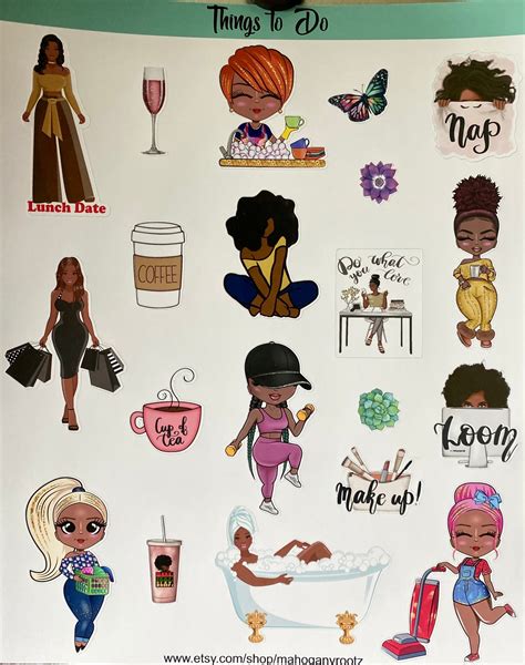 African American Stickers Things to Do Stickersblack Girl - Etsy