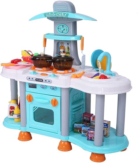 Kids Kitchen Playset with Lights & Sounds Play Kitchen Activity Set wi