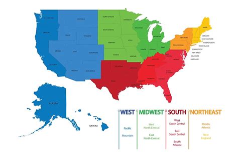 Download Map Of Usa 4 Regions Free Vector - Www