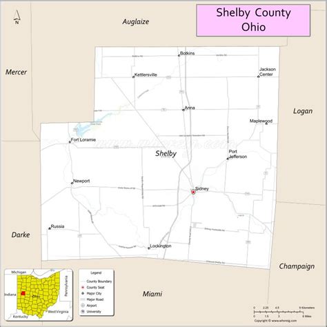 Map of Shelby County, Ohio - Where is Located, Cities, Population ...