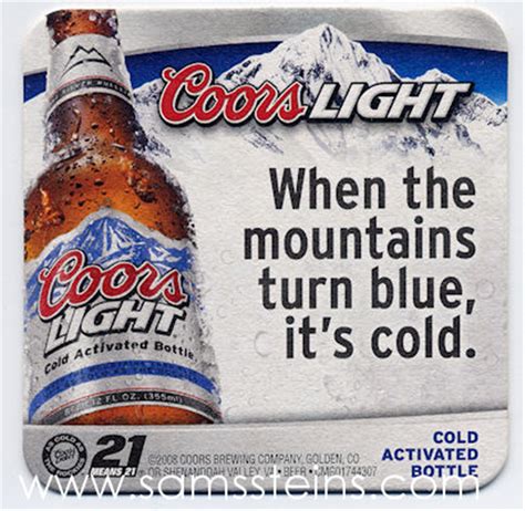 Coors Light Mountains Turn Blue Beer Coaster