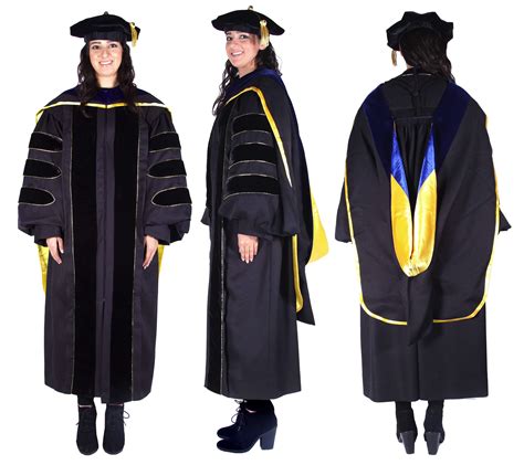 Premium Black Complete Doctoral Regalia | Doctoral regalia, Phd gown ...