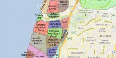 Tel Aviv neighborhood map - Tel Aviv neighborhoods map (Israel)