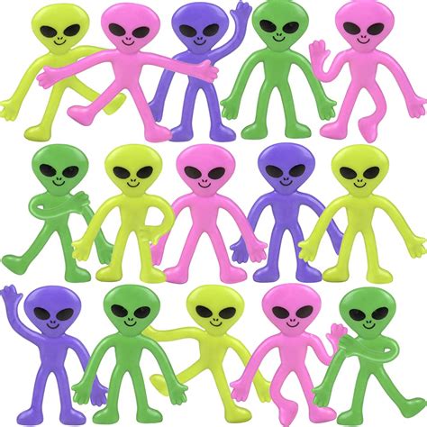 ArtCreativity Rubber Galactic Aliens, Set Of 10, Alien Toys For Kids In ...