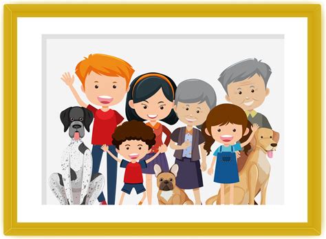 Happy family picture cartoon in a frame 2896212 Vector Art at Vecteezy