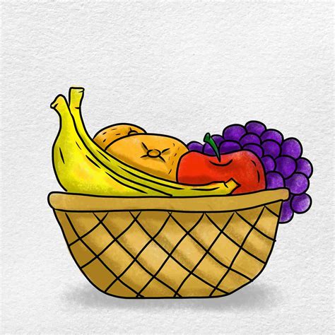 How to Draw Fruit Basket - HelloArtsy