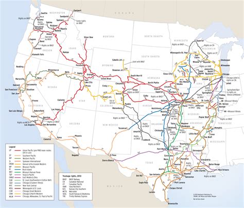 Union Pacific Railroad map: 2013 routes and major cities - Trains