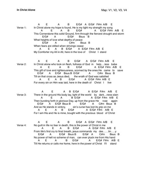 In Christ Alone - Chords and Lyrics Sheet Music Download Printable PDF ...