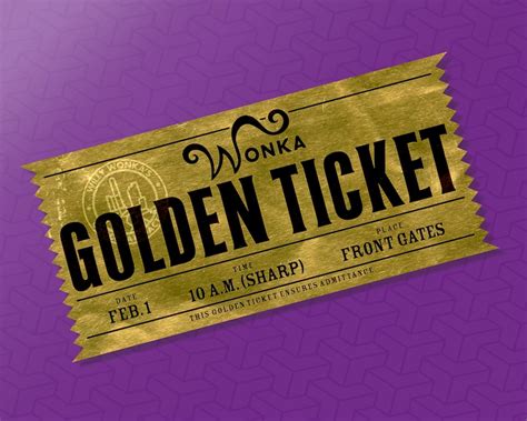 Customizable Willy Wonka's Golden Ticket Modern - Etsy UK