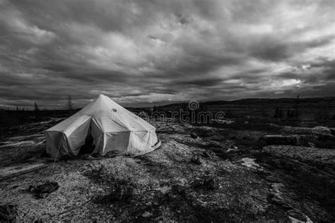 Inuit tent in the tundra stock image. Image of formation - 56202513