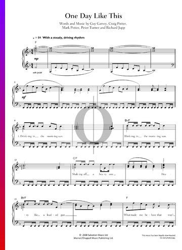 One Day Like This (Elbow) Piano Sheet Music - OKTAV