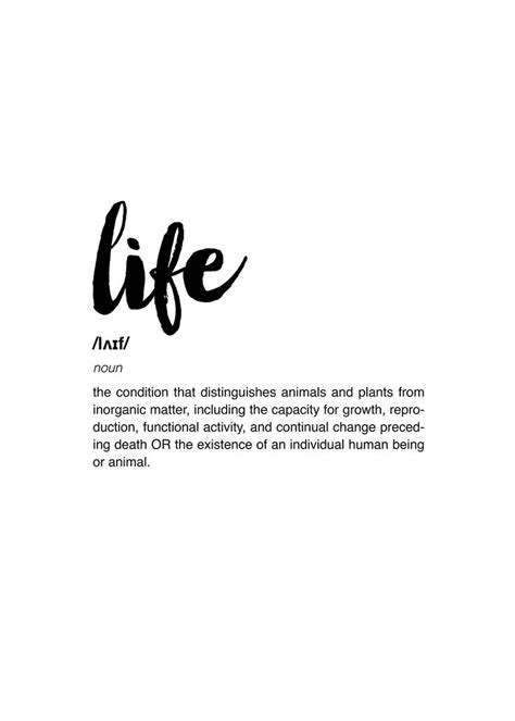 Posters - Definition of Life | Life, Definition of life, Definitions