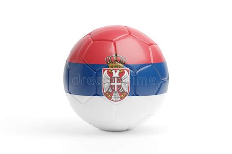 Soccer Ball with the Colors of the Serbian Flag. 3d Illustration Stock ...